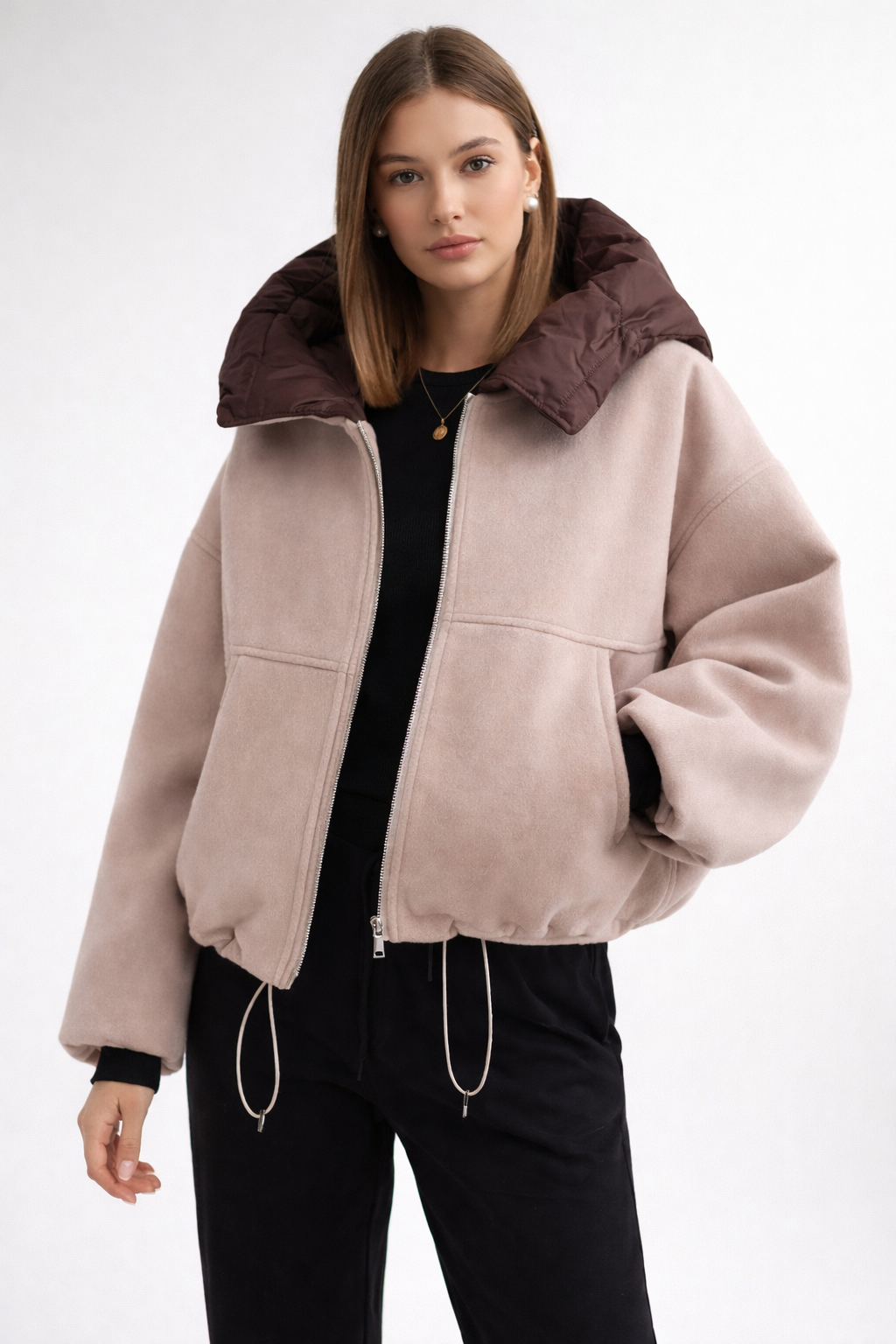 Veste bombers en dain